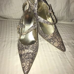 Sz 7 Nine West Snakeskin print Strappy Heel